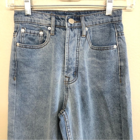 Princess Polly Button Fly Raw Hem High Waist Jeans Size 0/EU 32 - Picture 5 of 12